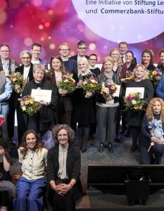 Sallys Welt gewinnt Sonderpreis der Commerzbank-Stiftung beim Lesepreis (Foto: Stiftung Lesen/Sascha Radke)