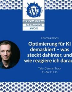 WordCamp Vienna 2026: GEO-Strategien optimieren dauerhaft Online-Sichtbarkeit im (Foto: .kloos digital GmbH)